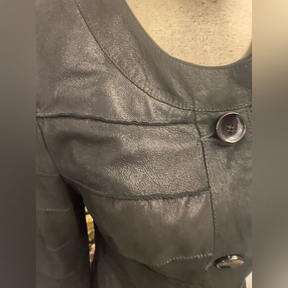 Glabor genuine leader 3/4 sleeve evening jacket, S - Picture 3 of 13